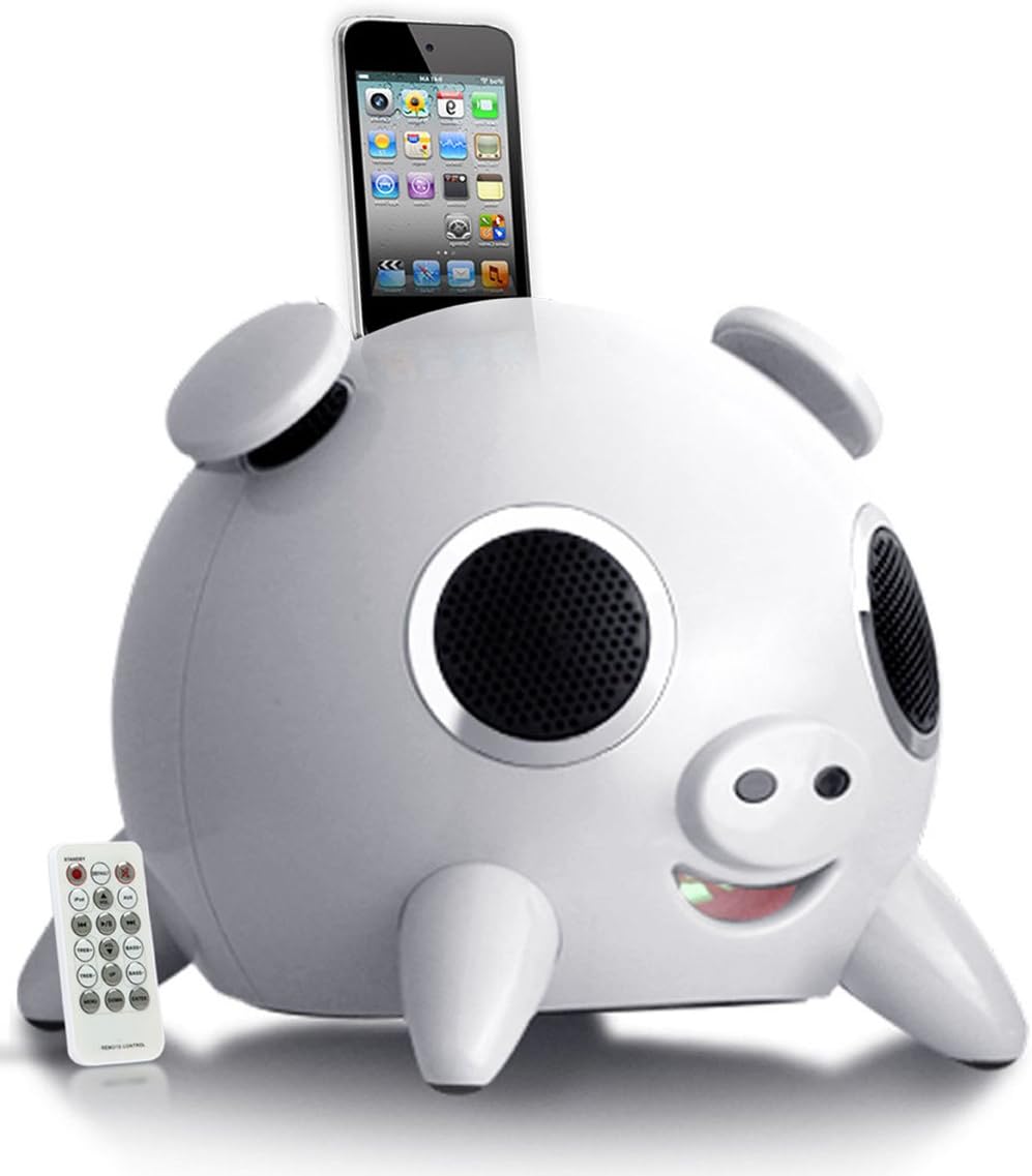iHog 2.1 Stereo Docking Station and Speaker System with Rechargeable Battery for iPhone and iPod (White)