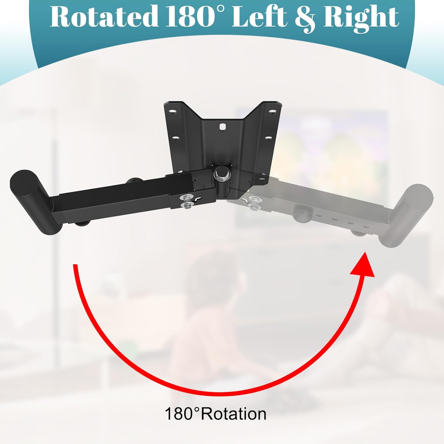 ForoGore Heavy Duty PA Speaker Mount Bracket Support up to 110lbs Adjustable Speaker Mount Extension Arm Swivel & Tilt, 2 Pack Black - Image 6