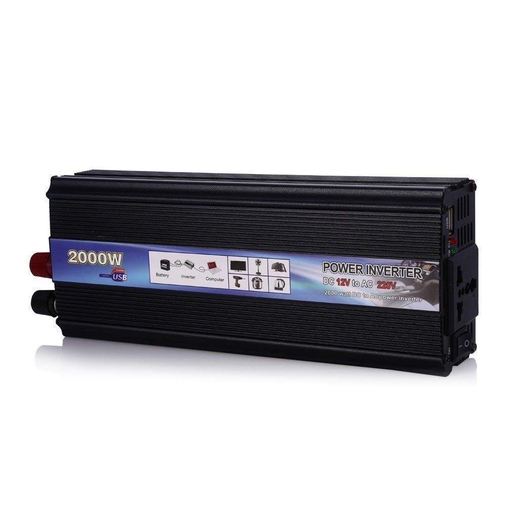 Inverter Auto,Inverter Onda Pura Car Power Inverter 1000W 2000W Watt DC 12V a 220V AC della batteria del veicolo Converter Power Supply On-Board Charger Interruttore(1000W)