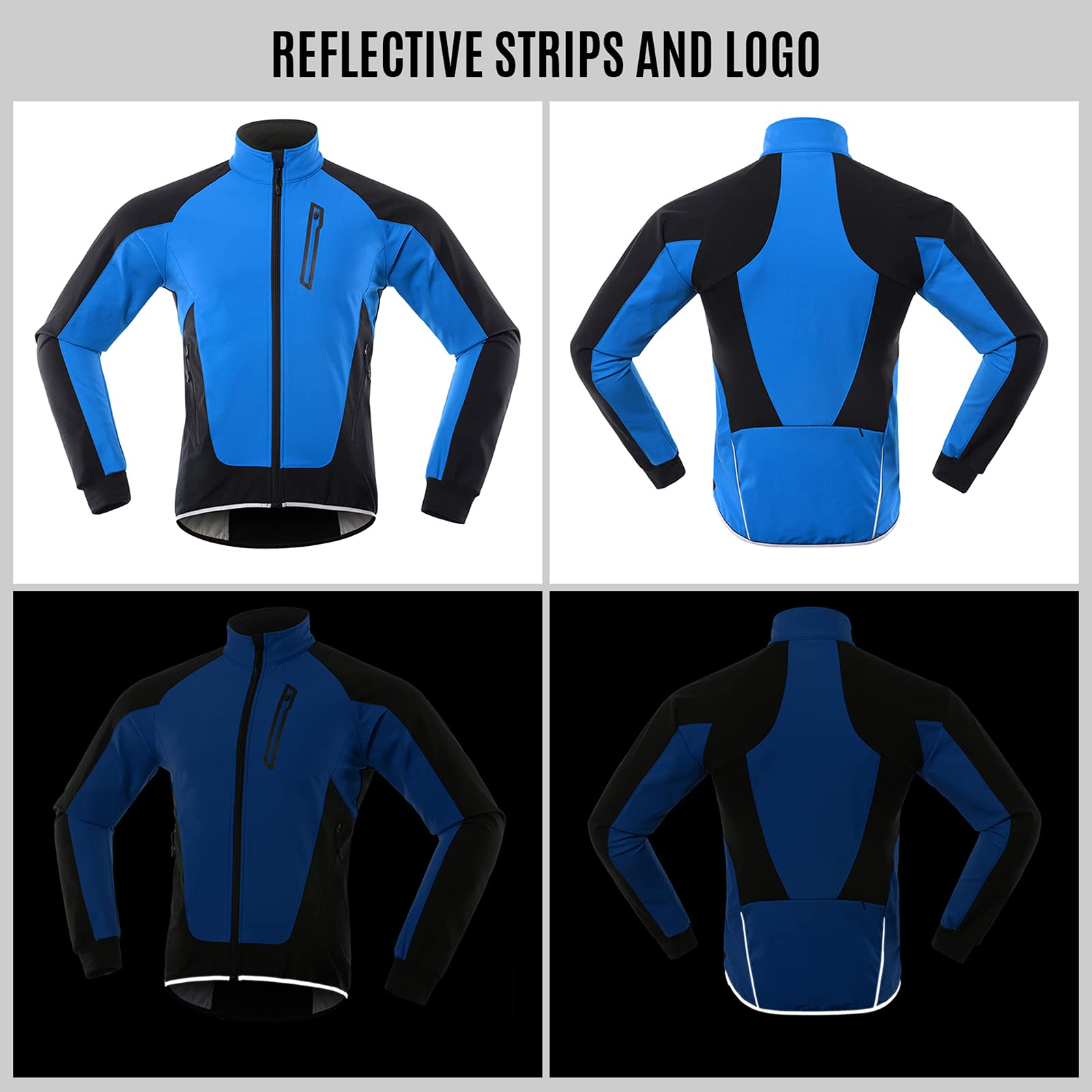 Veste de Cyclisme Manteau Polaire Thermique pour Femme, Vestes Réfléchissantes Composites à Trois Couches Imperméable Coupe-Vent Respirant