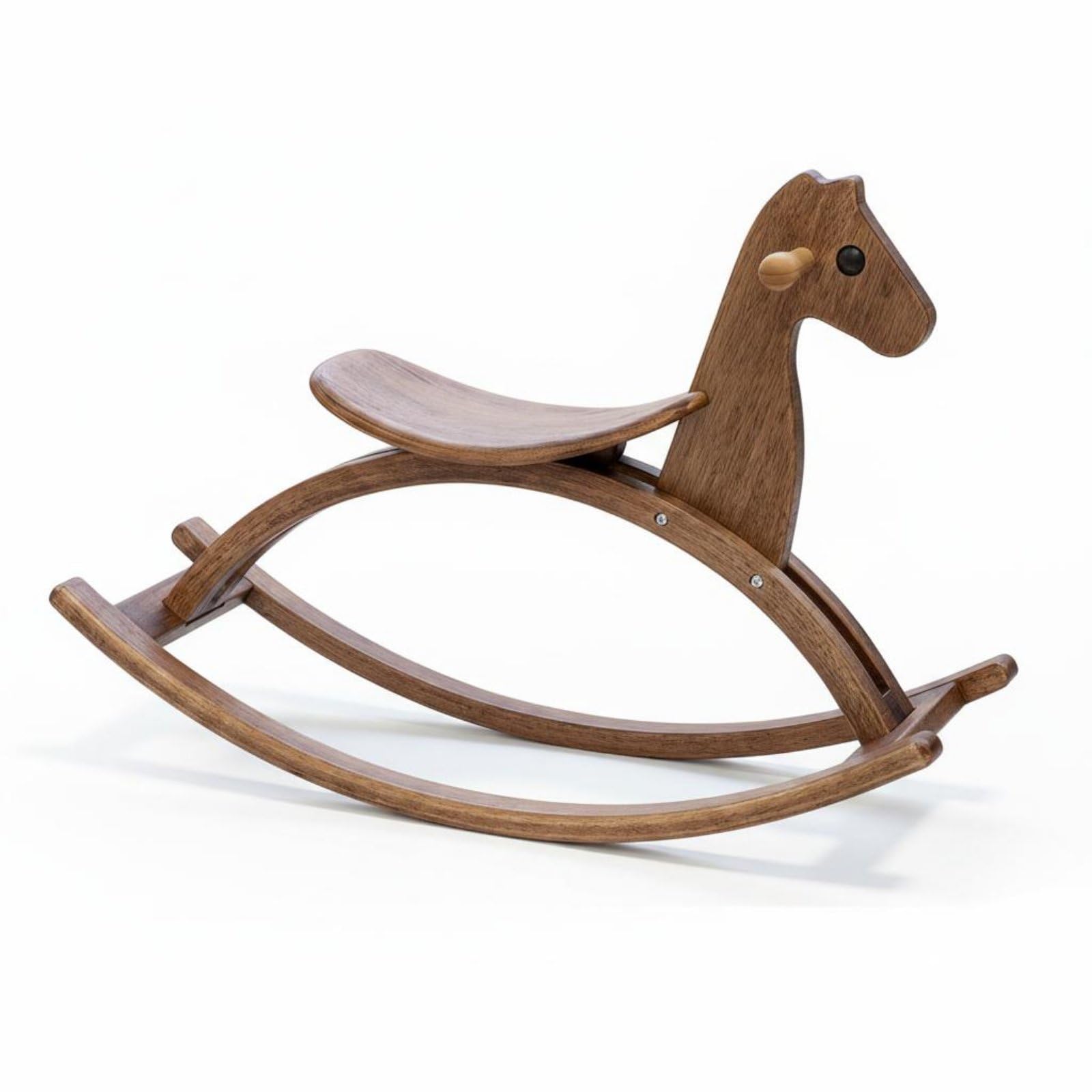 Sharplace Caballito Balancín para Niños Caballo Mecedor Juguete Infantil Balancín de Madera Balancín para Bebés Estructura Triangular Estable Madera Suave al, Walnut