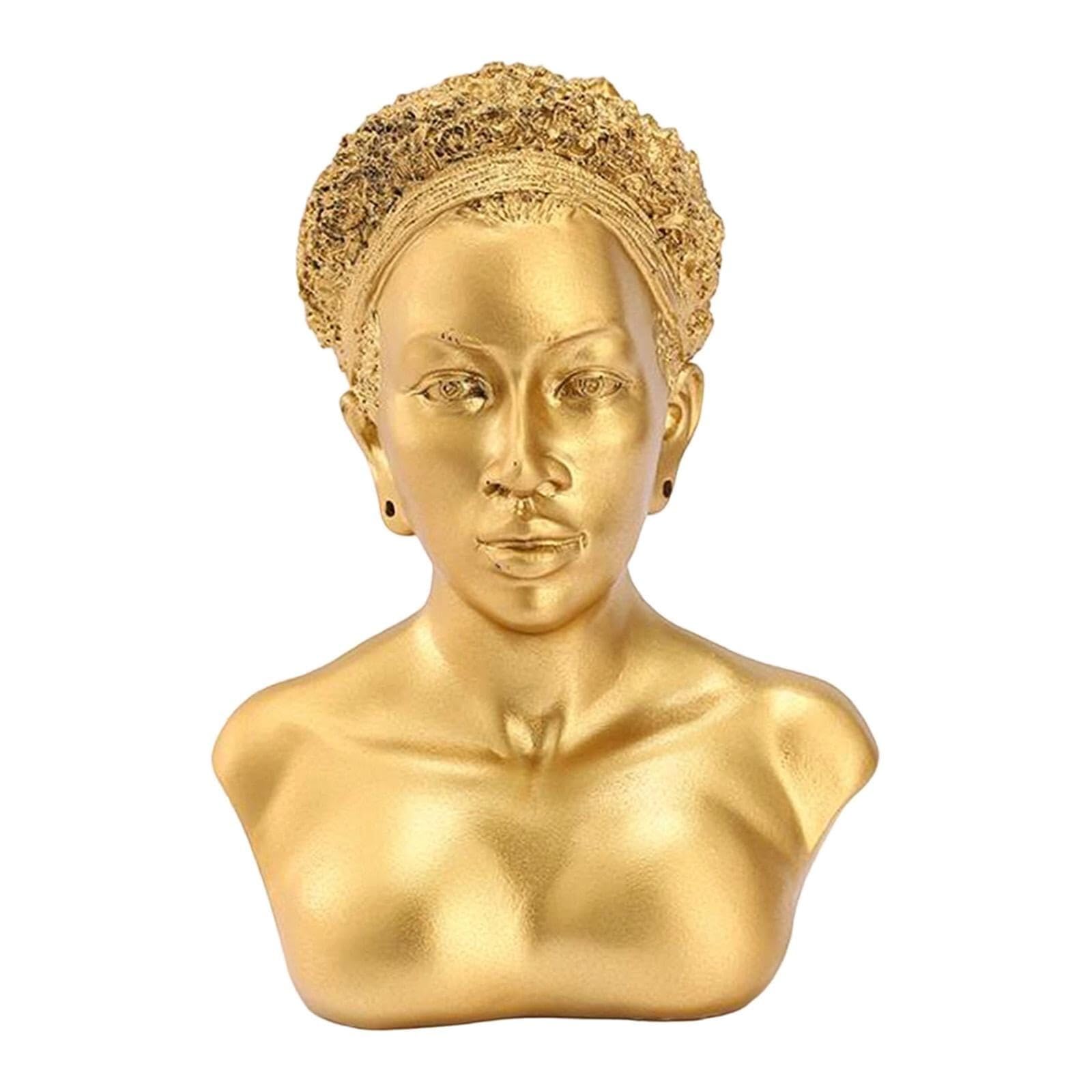 Desktop Figures Stojak Rzeźba Magazyn Żywica Łańcuch Stojak Manekin Model Biust Biżuteria Akcesoria do Dekoracji Domu (Gold)