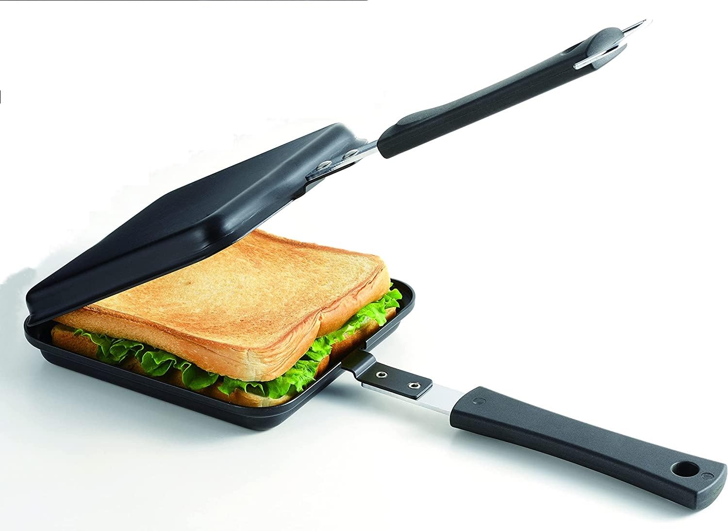 Dialust Non-stick Jumbo Grill Gas Toaster Premium Big Bread Toaster, Sandwich Maker Griller with bakelite Long Handles, Gas Stove Toaster(Aluminium, Black) (B0DBR1KGNJ) Amazon Price History, Amazon Price Tracker
