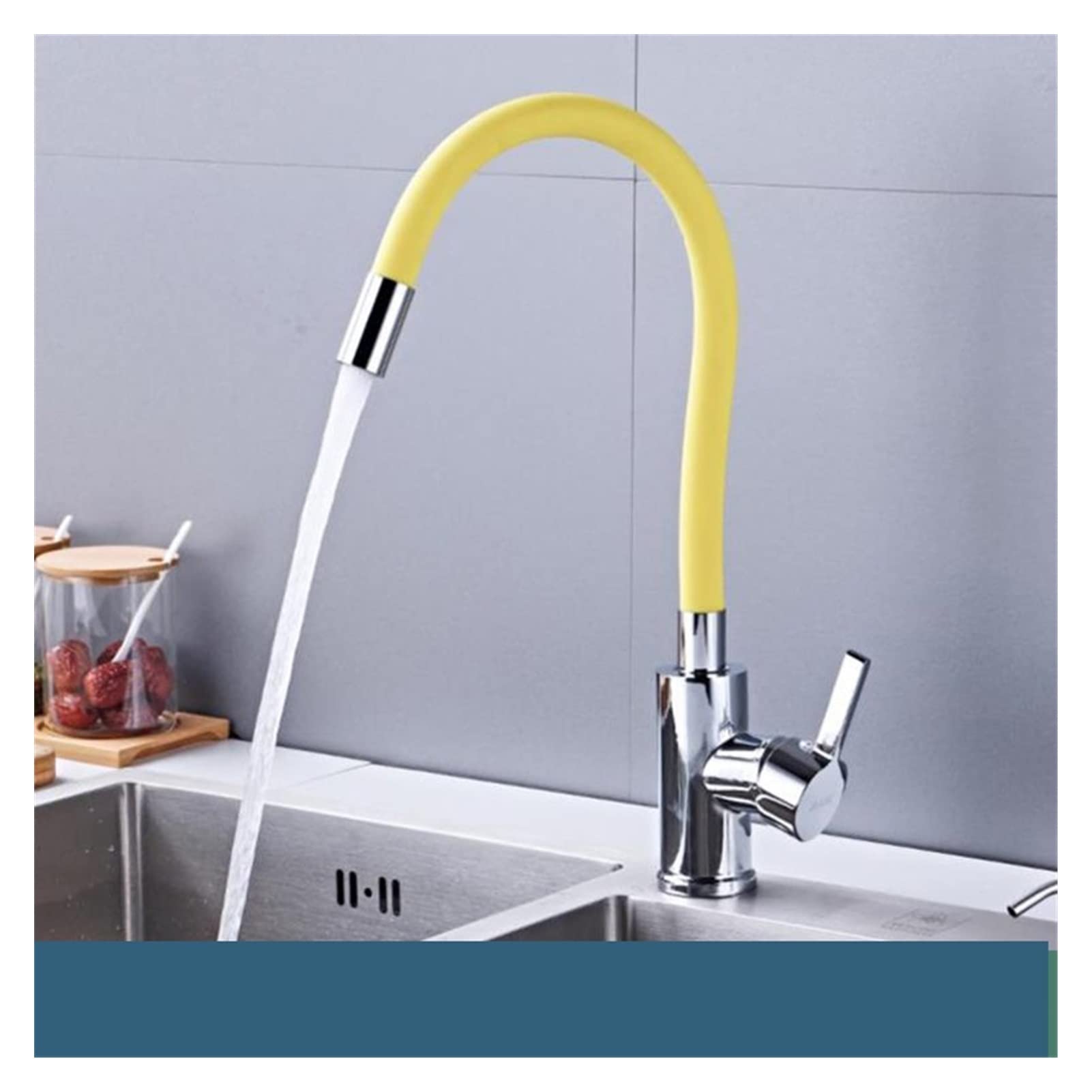 Robinet d'évier de cuisine en gel de silice avec kit de garniture multicolore
