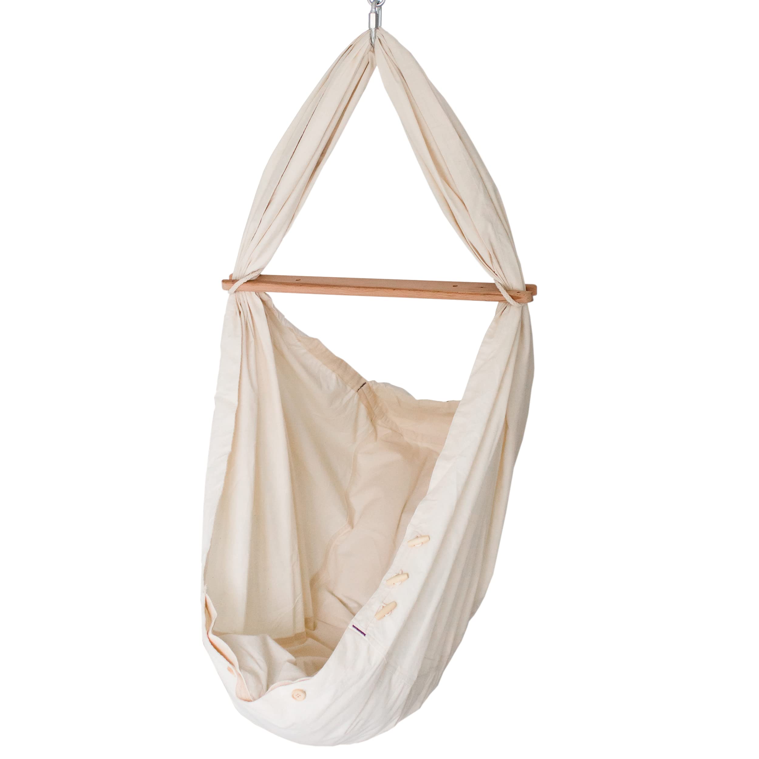SCHMUSEWOLKE Federwiege - Set mit Tipi-Gestell Anthrazit - Hängematte für Babys und Kleinkinder ab Geburt bis 3 Jahre - Bio-Baumwolle - Mit Schafwoll-Matratze