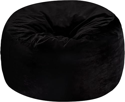 Miniatura 8 de Homguava Sillón tipo puf de 4 pies: Pufs de 4' con espuma viscoelástica rellena, grandes sillones tipo puf, sofá suave con funda de terciopelo Negro