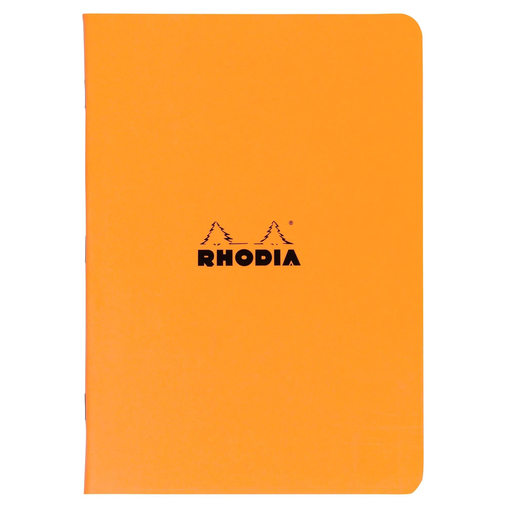 Rhodia 119168Cpack, Set of 10 Orange Staplebound Notebooks, A4, Ruled, 96 pages, Clairefontaine White Paper 80 g/m²