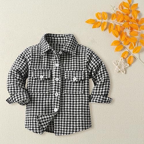 Toddler Baby Boys Girls Shirts Long Sleeve Button Down Plaid Flannel Tshirt Plaid Printed White Uniform Shirts for Girls2