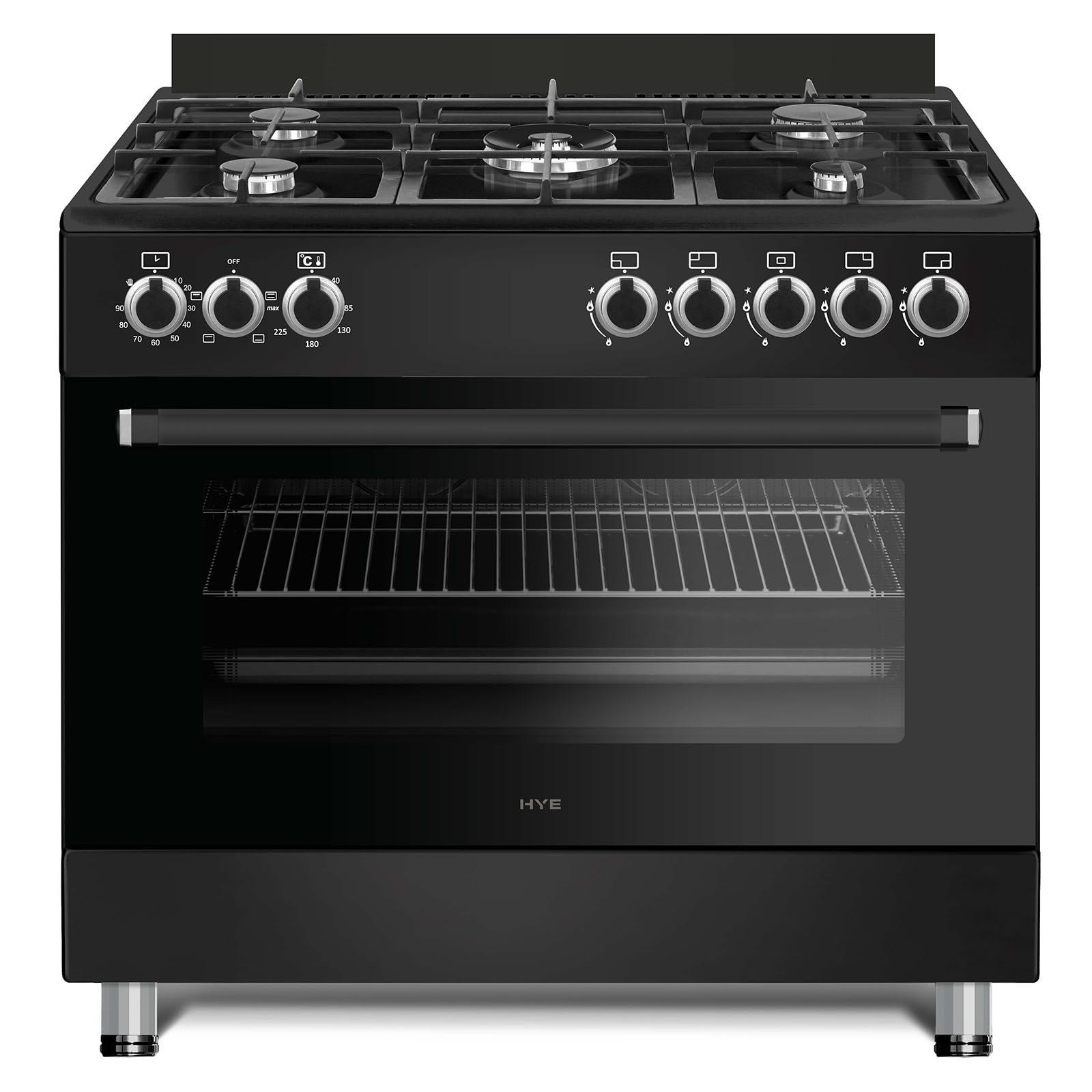 HYE Cooker - Gas Cooker With 4 Gas Burners, 62L Electric Oven, 60cm Width, Modern Freestanding Design, White, Ideal For Family Homes - C01FS60G17W — view 13