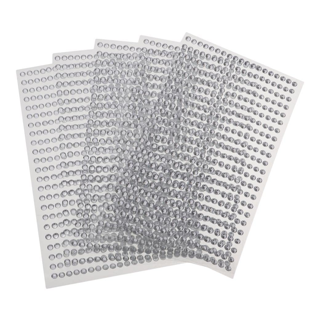 5X Crystal Rhinestone Self Adhesive Gem Embellishment Stickers Clear 4mm,4mm 5X