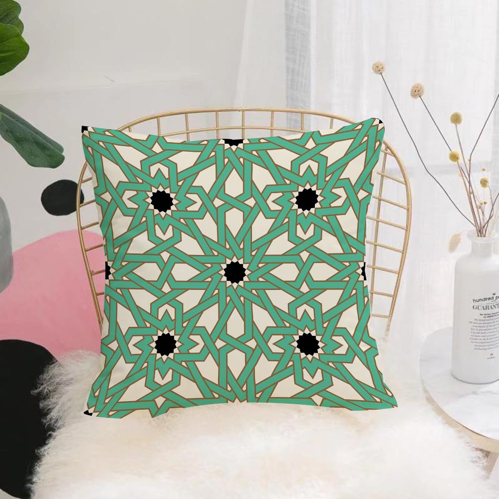 Hyosxw North African Inspired Arabic Oriental Star - A7 Cushion Cover,Throw Pillow Case Home Decorative For Living Room Bedroom Sofa Chair 18X18 Inch,North African Inspired Arabic Oriental Star Pattern With Complex Lines Decorat,Pillowcase 45X45cm