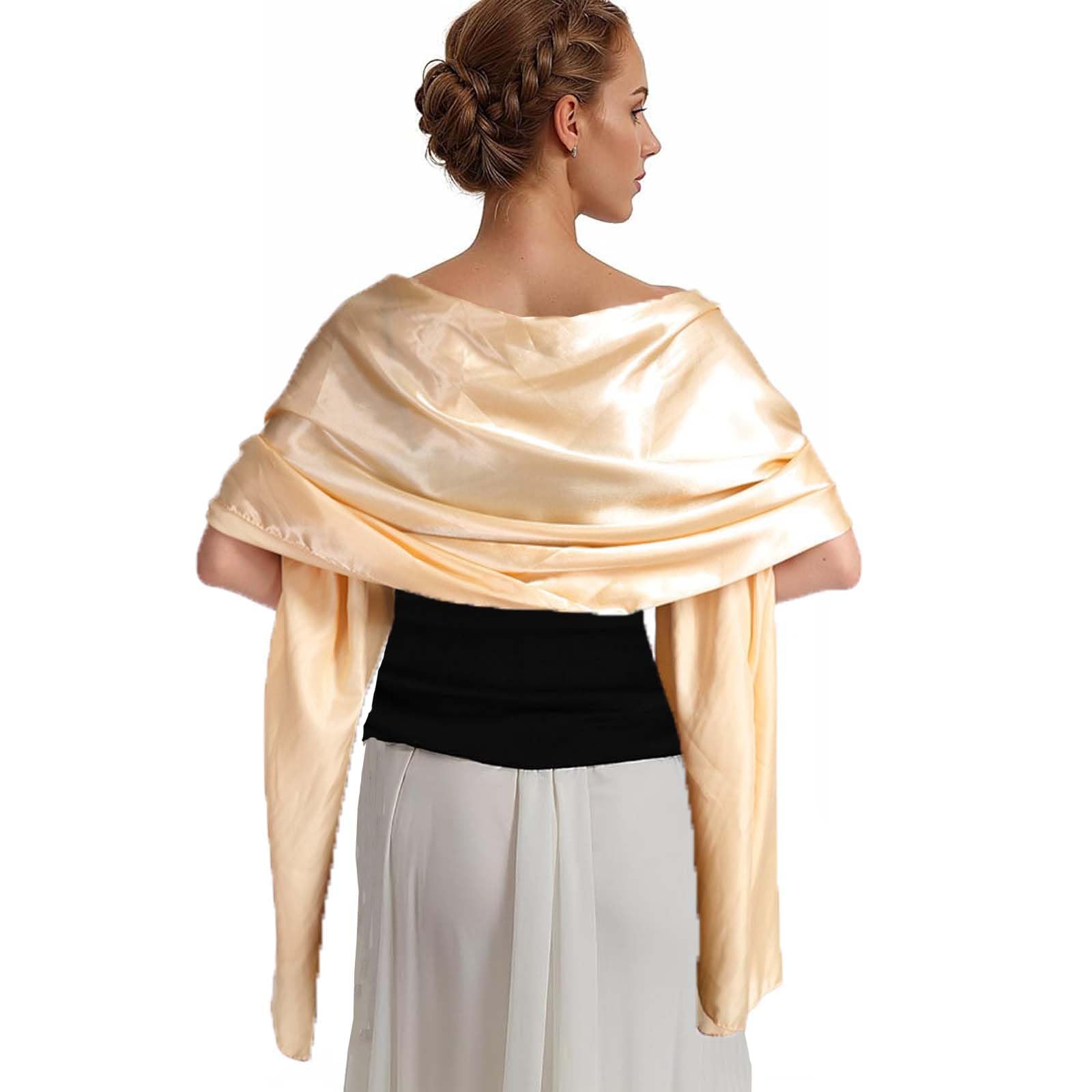 VIDSTM Mousseline de Soie Etoles Femme 200 * 70CM Foulards Femme Doux et Agréable pour la Peau Rouge Etole Femme Chic Peut être Associé à des Robes de Soirée, des Robes de Mariée