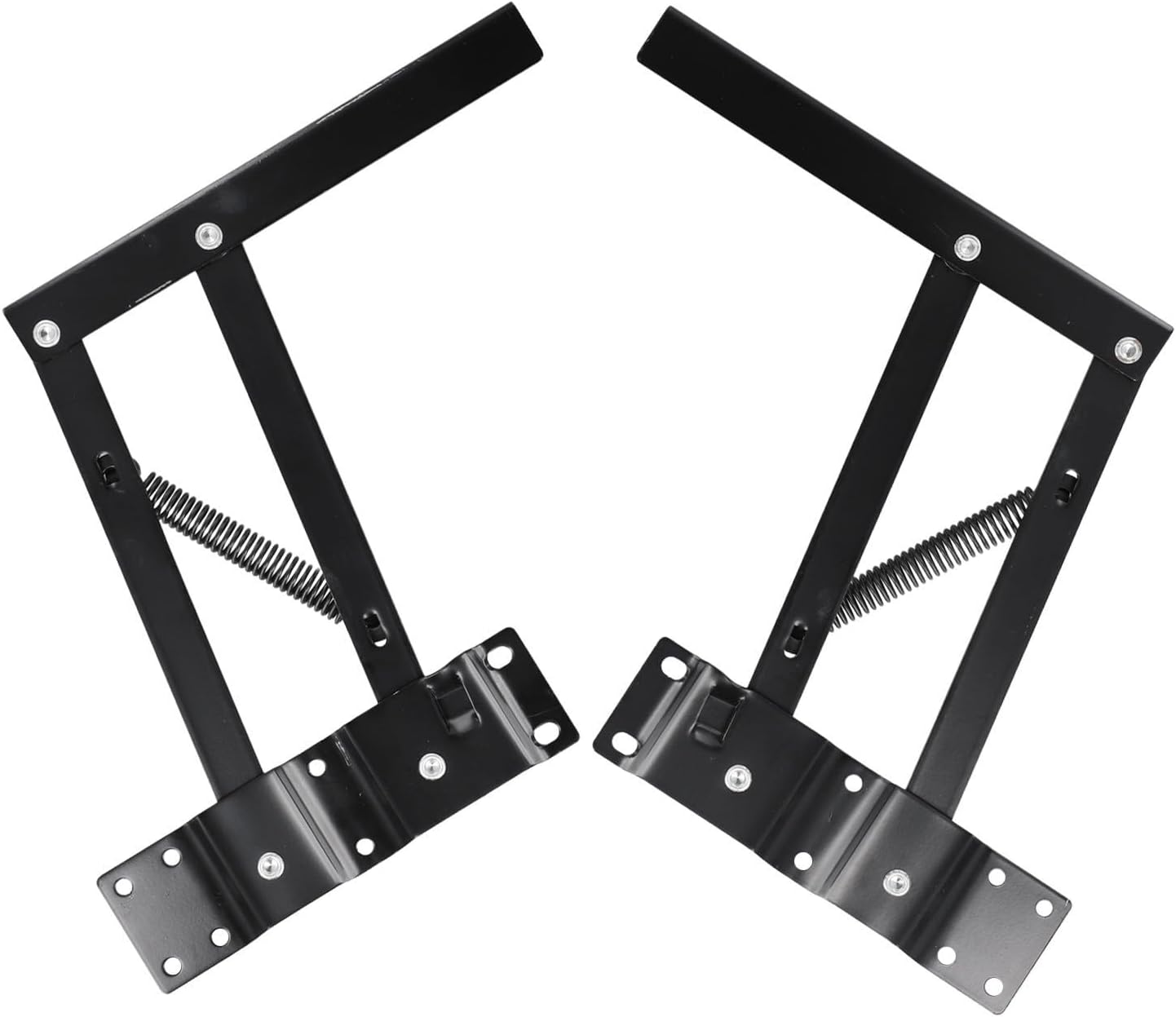 2Pcs Folding Table Hinges, Heavy Duty Iron Lift Mechanism Coffee Tea Table, Adjustable Flip Top Furniture Hardware, Black, 24x22cm