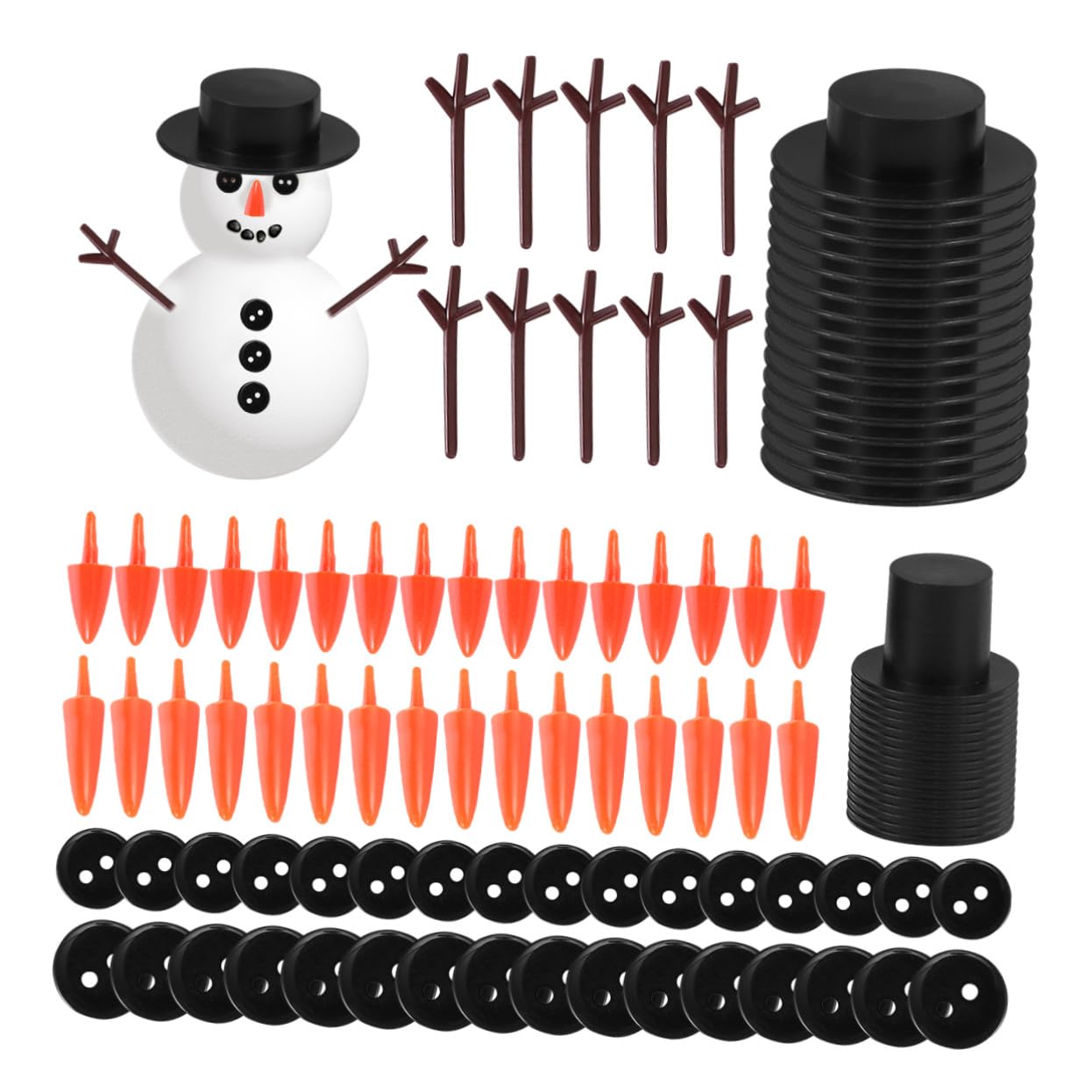 600stücke Schneemann-bausatz Weihnachtsbastel-Material Partyzubehör Kinderaktivitäten Leichter für Einfache Handhabung Kreative Gestaltungsideen für Festzeit