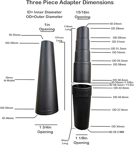 Miniatura 7 de Accesorios de recolección de polvo, adaptador de manguera de aspiradora compatible con Dewalt, Ryobi, Craftsman, rígido, Metabo Power Tools puertos
