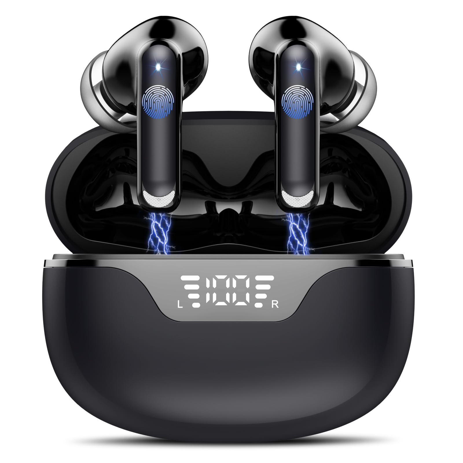 Auriculares Inalámbricos Bluetooth, Cascos Inalambricos Sonido HiFi Estéreo, Auriculares Bluetooth 5.4, Cancelación de Ruido ENC en Llamada, 64h Reproducción, IPX7 Impermeable/Carga Rápida USB Tipo-C