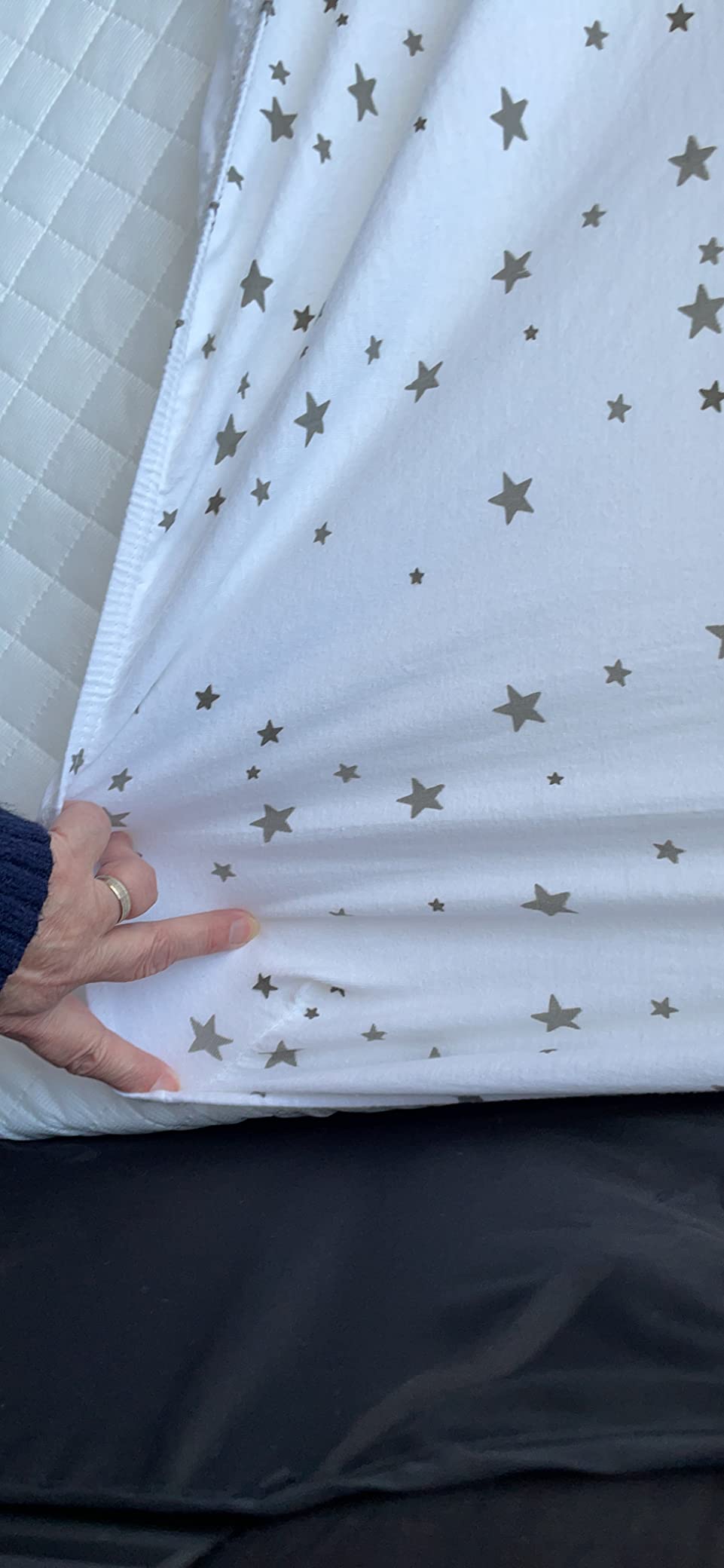 100 Organic Jersey Cotton Baby Travel Cot Fitted Sheets Universal 95 x 65cm 2 Pack Stars