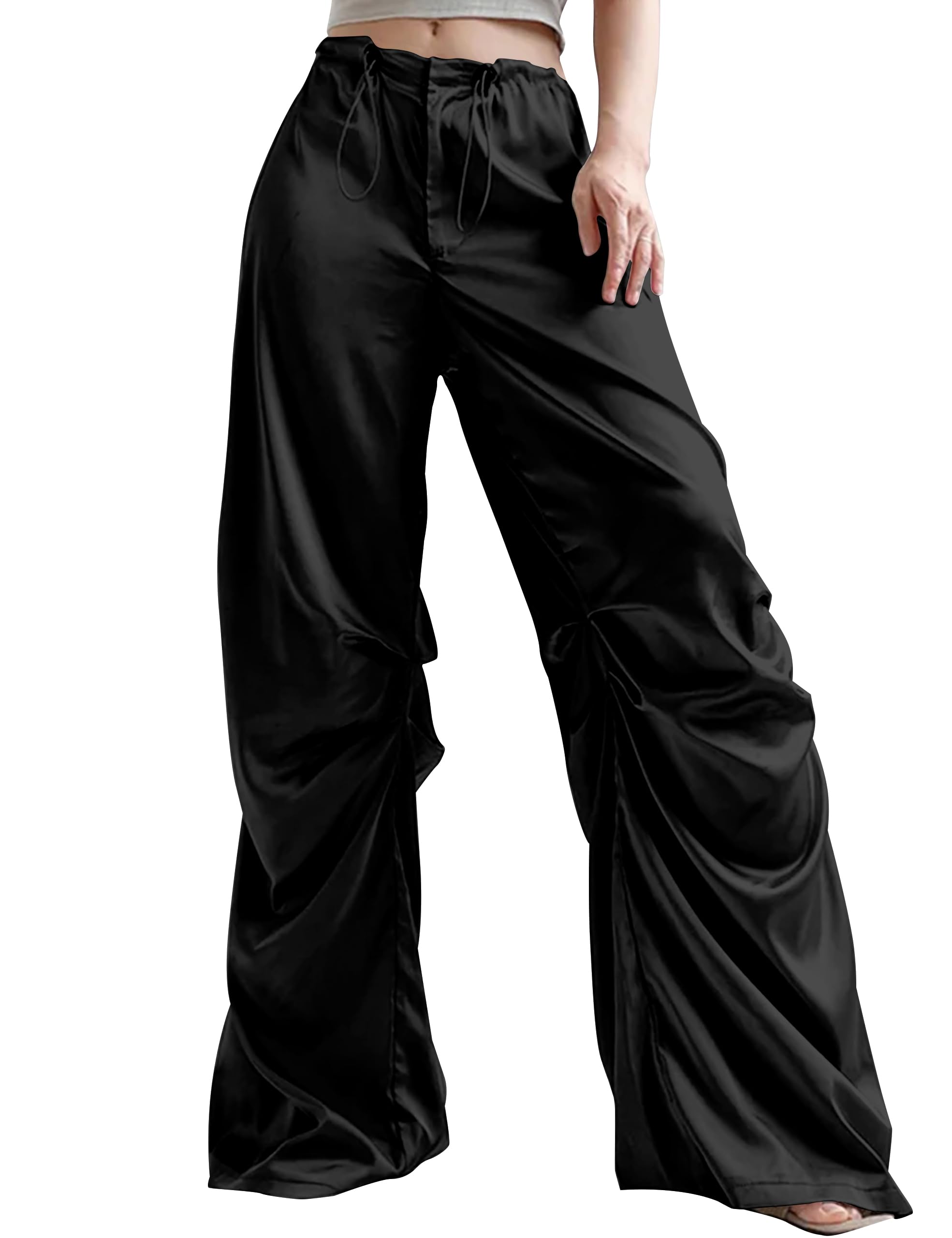 Loose Fit Drawstring Wide Leg Pants