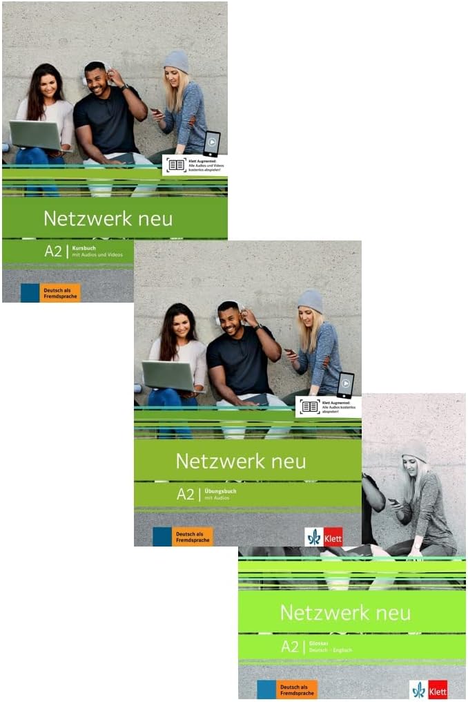 NETZWERK NEU A2 - Textbook + Workbook + Glosser ( Set of 3 Books ) - KURSBUCH + UBUNGSBUCH + GLOSSAR | New Edition 2024