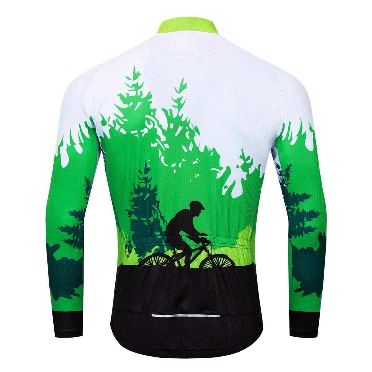Ciclismo Maglie Uomini Autunno Bicicletta Abbigliamento Manica Lunga MTB Jersey Traspirante Ciclismo Sportswear - verde - XL petto 108/116 cm