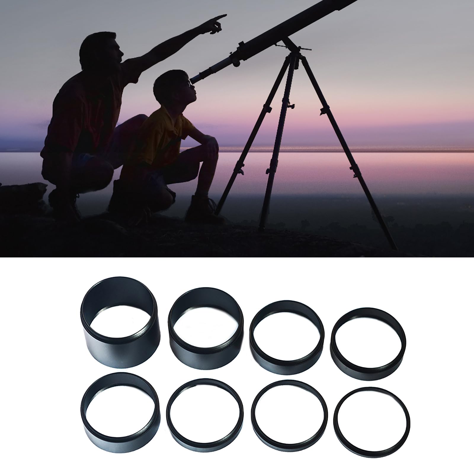 Shurhome Astronomical Extension Tube Kits Alloy 8 Pack M48x0.75 Multiple Size Included 3/5/7/10/12/15/20/30mm Rings