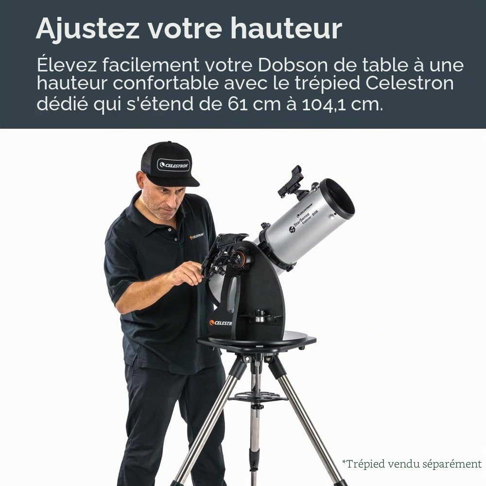 Celestron 22481 StarSense Explorer 130 mm Télescope Dobson, Compatible avec Les Smartphones, Fonctionne avec l'application StarSense – Compatible iOS/Android