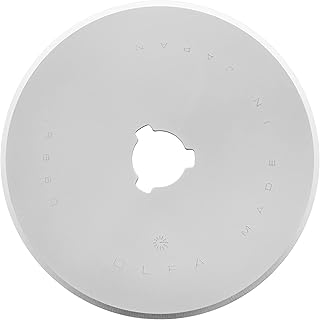 OLFA 60mm Rotary Cutter Replacement Blades, 5 Blades (RB60-5) - Tungsten Steel Circular Rotary Fabric Cutter Blade for Crafts, Sewing, Quilting, Fits Most 60mm Rotary Cutters,Gray