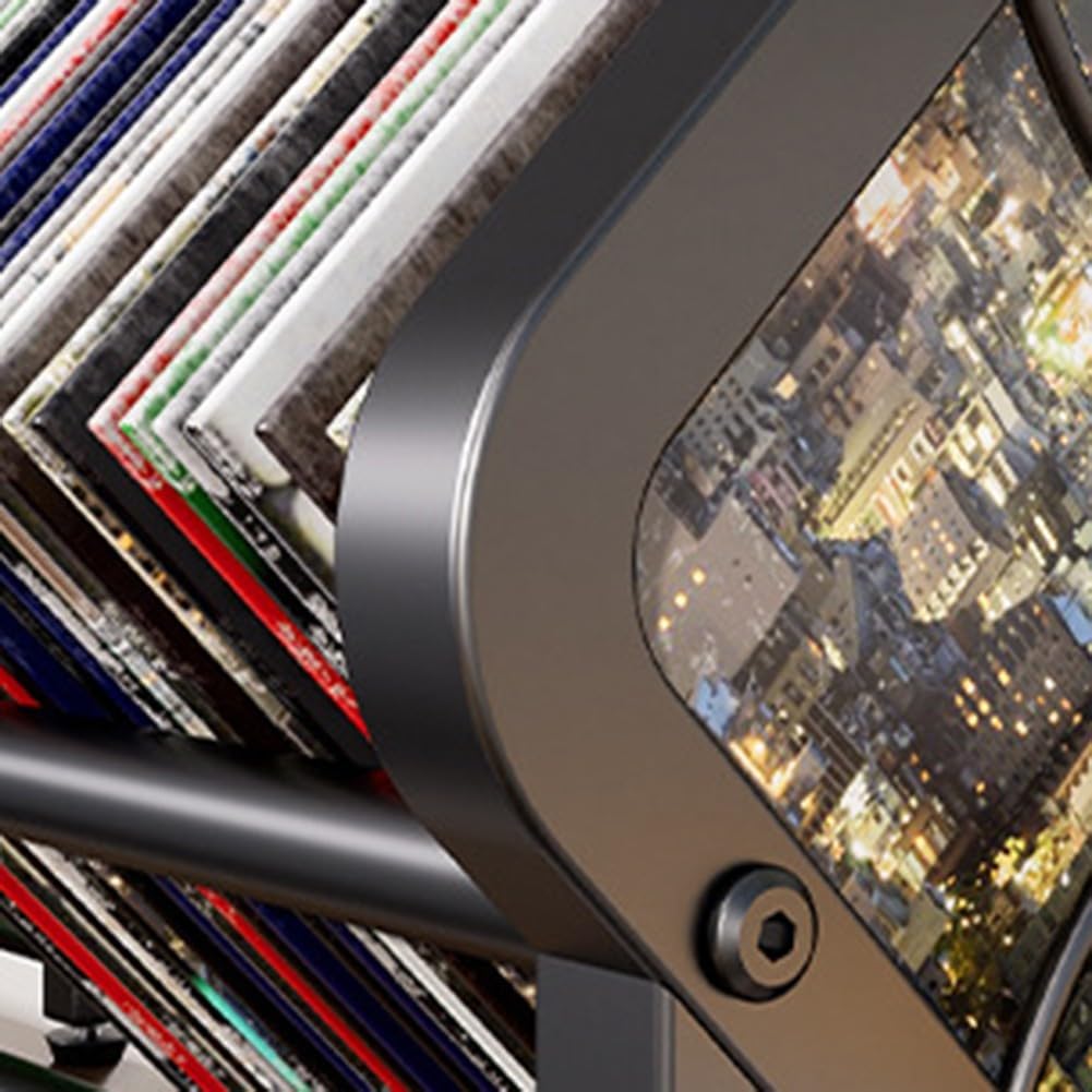 Étagère de rangement de disques vinyle pour collectionneurs de musique | Organiseur extensible de 33 cm avec design rustique | pour albums, magazines, documents