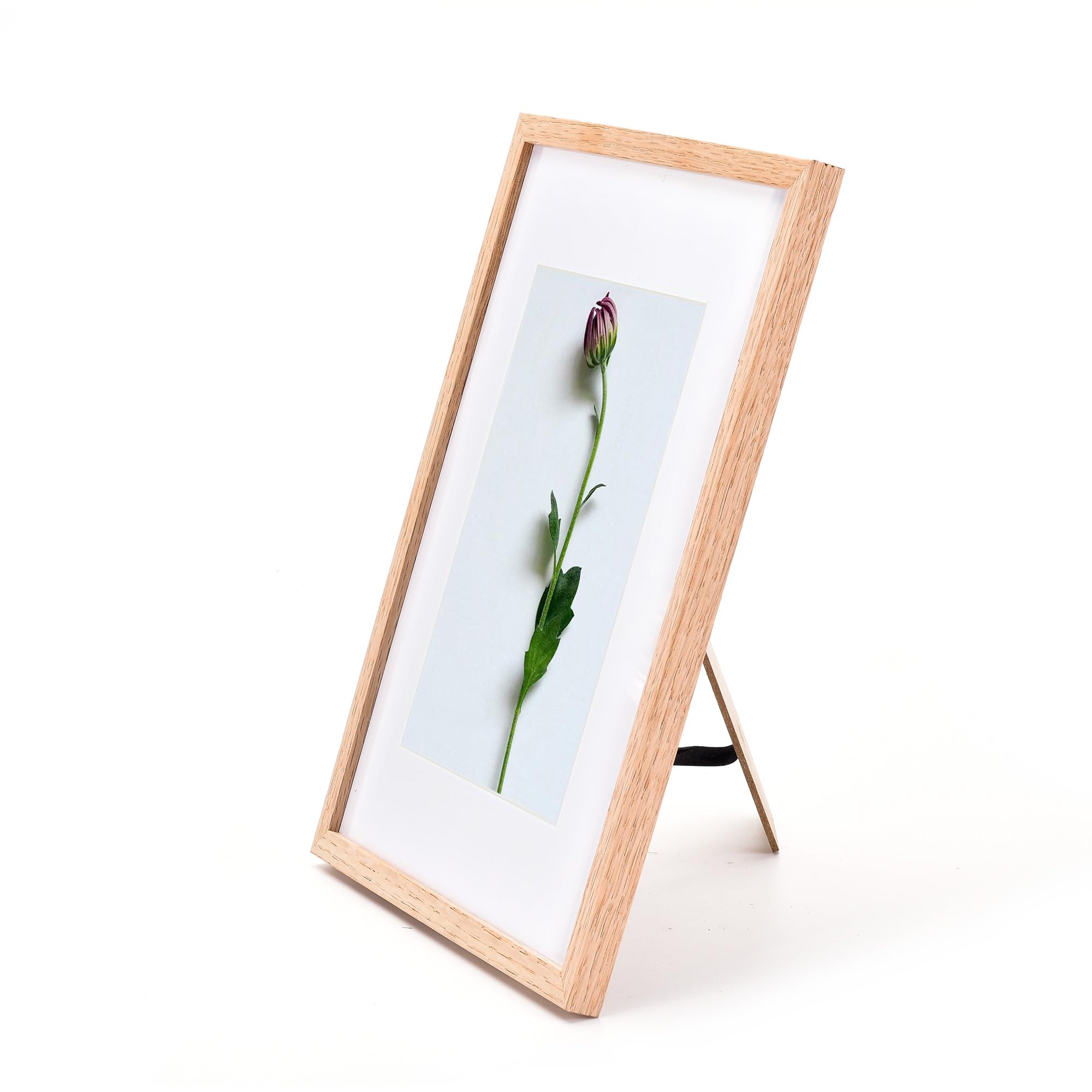 Lot de 4 cadres photo de 12,7 x 17,8 cm, chêne naturel, cadre photo en bois massif avec plexiglas pour affichage sur table ou suspension murale, collage mural