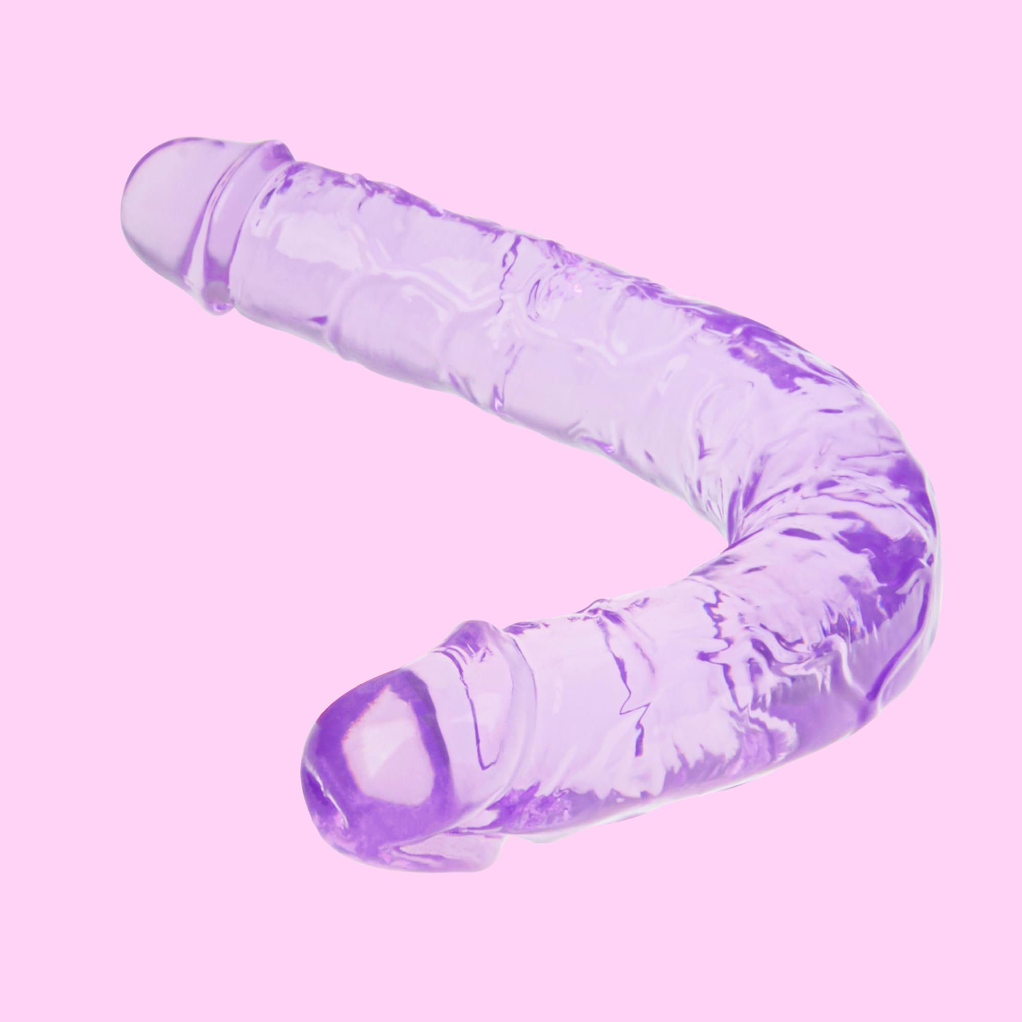 11.8 * 1.37 Inches Double Dildo Crystal Jelly Realistic Anal Long Dildo Penis Soft and Flexible with Veins and Glans Adult Sex Toys for Women/Men/Lesbian Purple: 11.8*1.37 Inch Purple