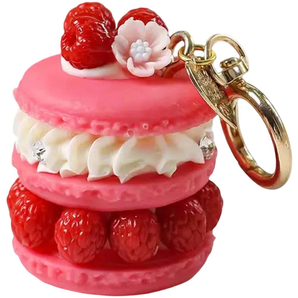 Hrippy Cute Resin 3d Macaron Cake Keychain Pendant, Sweet Food Charm Accessory for Womens Handbag Purse Daily Decor Layout