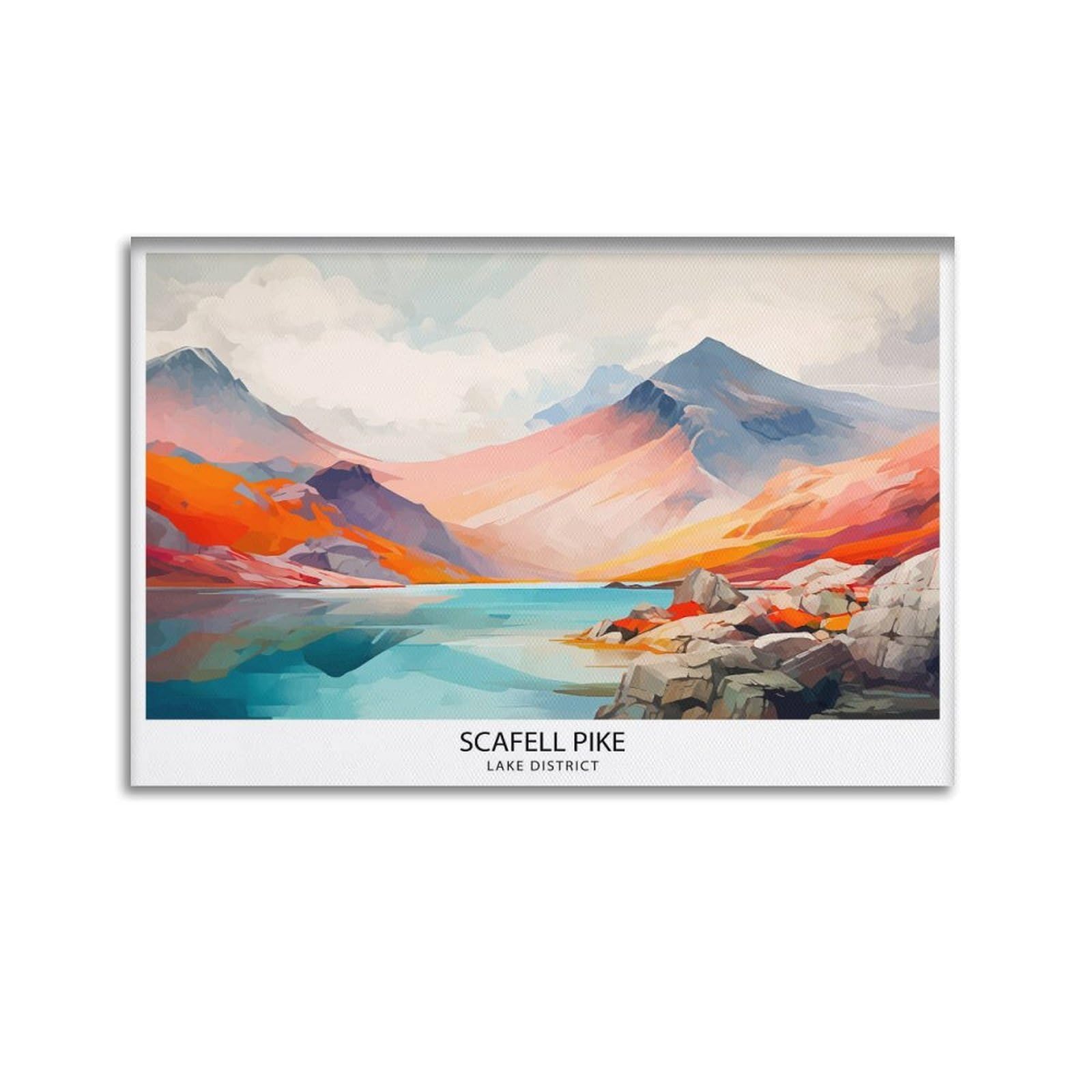 xiaoxiaoshen Scafell Pike Travel Lake District England Gift for Hikers Mountain Canvas Poster Wall Art Prints Room Aesthetic Murals Bedroom And Living Decorations 24x36inch(60x90cm)