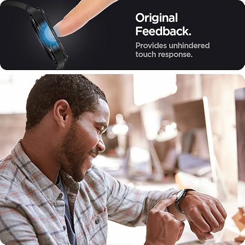 Miniatura 4 de Spigen Protector de pantalla de vidrio templado [GlasTR EZ FIT] diseñado para Galaxy Watch 4 Classic (1.811 pulgadas) - Paquete de 2