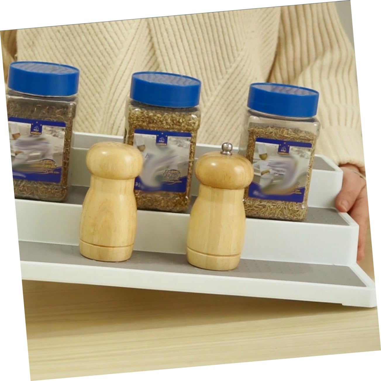TOPBATHY 2pièces Étagère à Épices Pp à Rangement Pratique Pour Cuisine Organisateur De Cabinet Pour Épices Et Assaisonnements