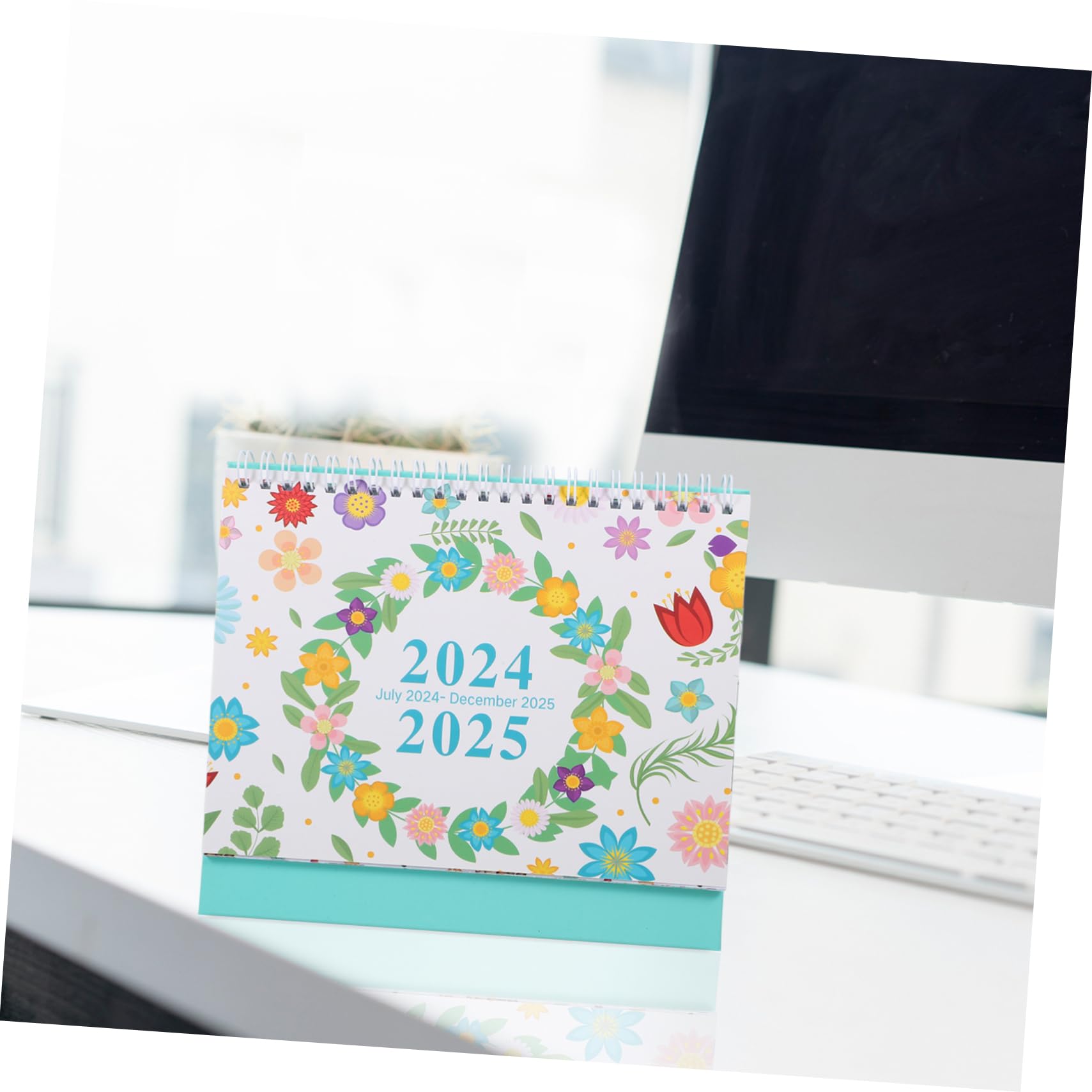 Housoutil 5 Stück Englischer Monats Tischkalender mit Ästhetischer Dekoration Tragbarer Desktop Planer für Büro und Zuhause Kreativer Stehender Monatskalender zur Notizaufnahme und