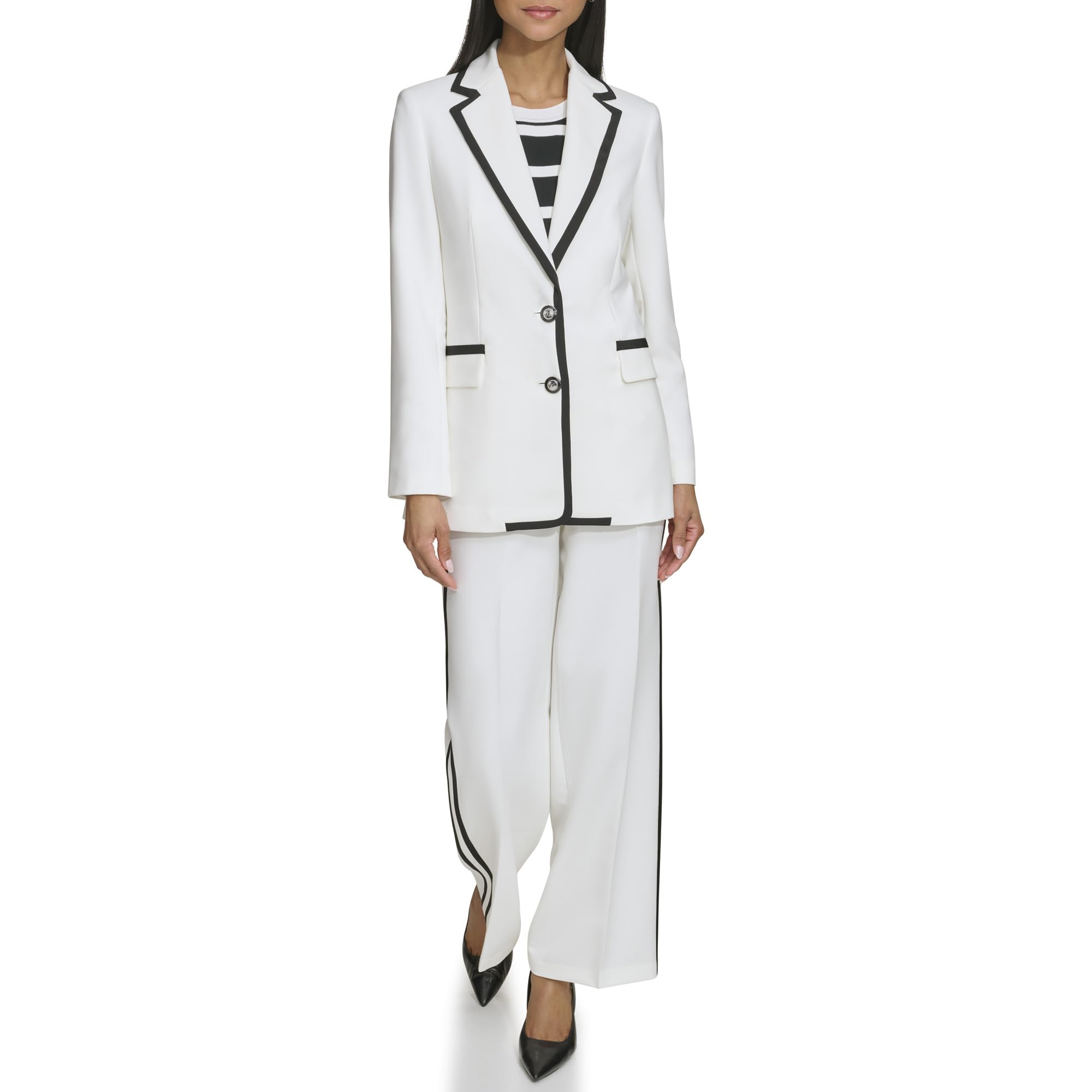 Karl Lagerfeld Womens Piping Detail Blazer