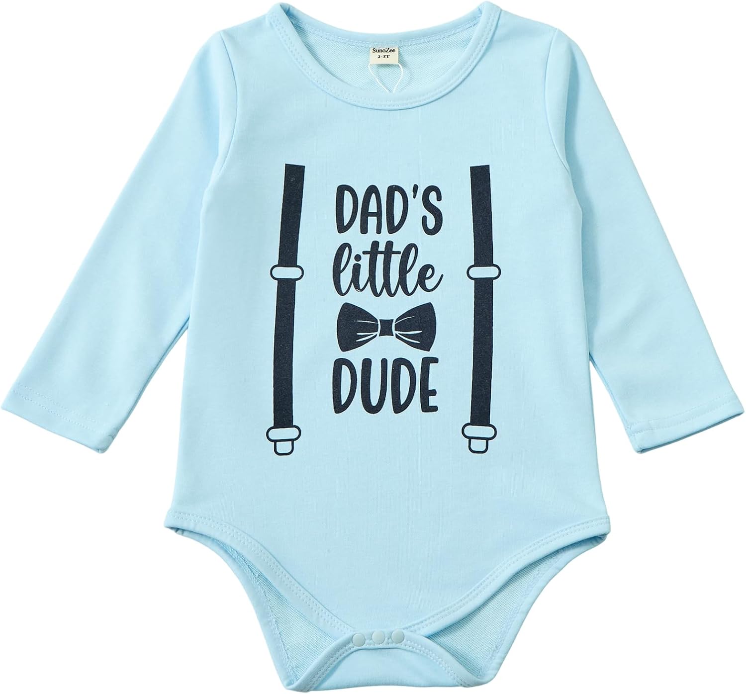 Toddler Dad's Little Dude Long Sleeve Snap Closure Romper Top Jogger Pants Set Cute Fall Winter Clothes Set Outfits