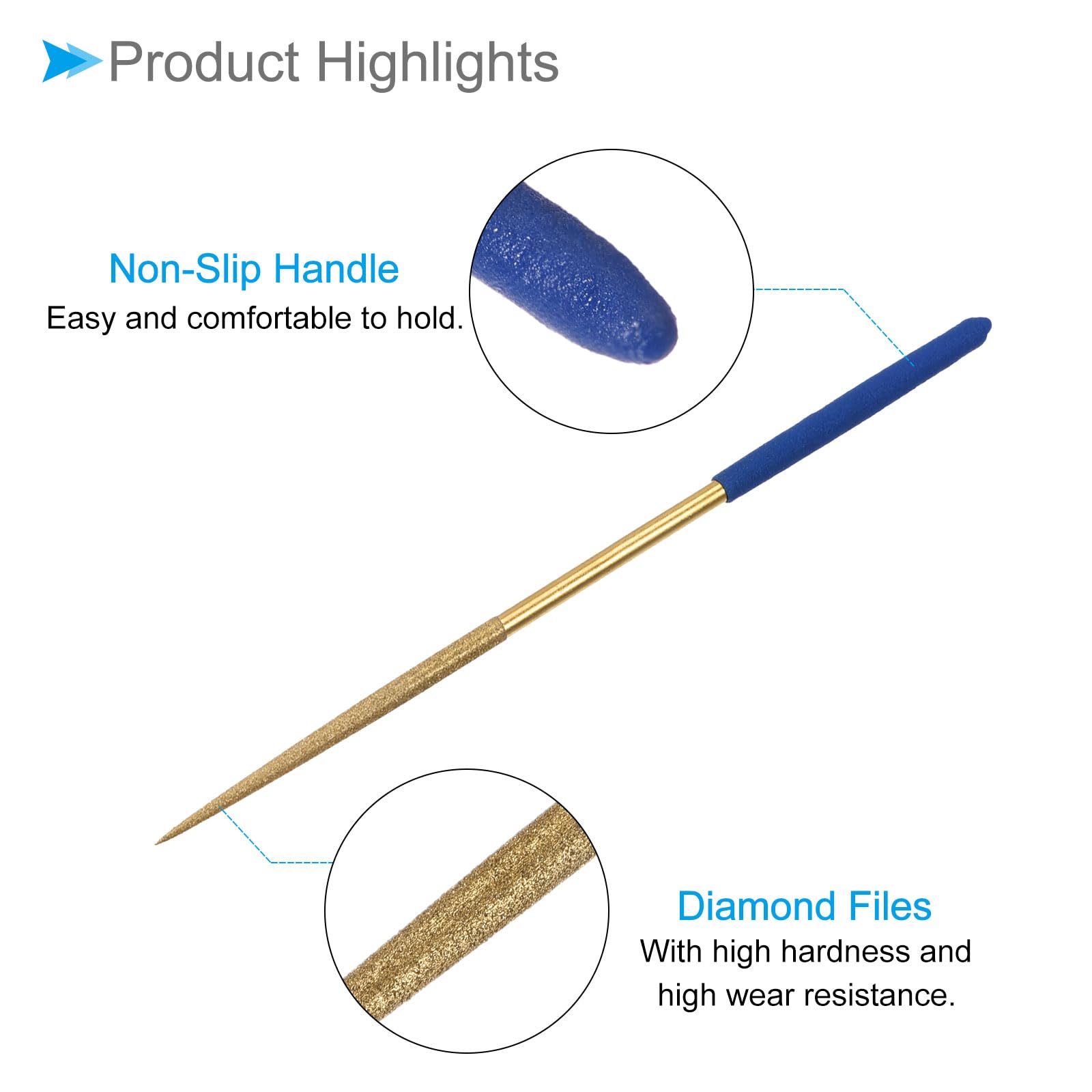 CoCud Diamond Coated Needle File,, 3x140mm - Image 4