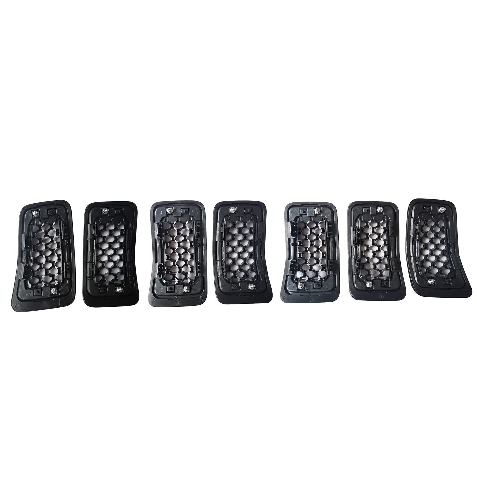 7-Piece Black Honeycomb Grill Insert For 2019-2021 Jeep Cherokee - Direct Replacement Front Grille