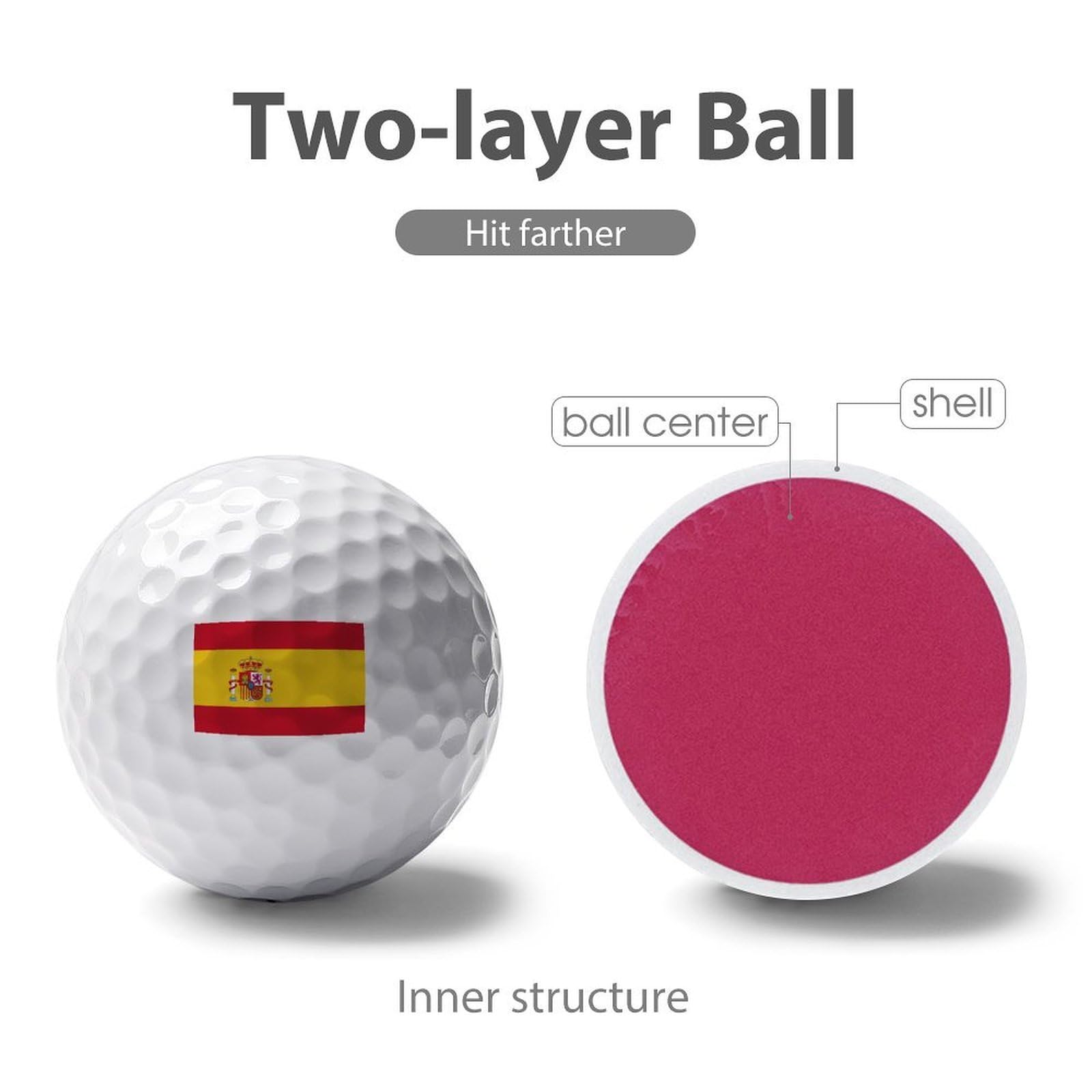 Pelotas De Golf Personalizadas con La Bandera De España Un Regalo para Hombres Y Mujeres Accesorios para Pelotas De Golf De Distancia para Golfistas Amantes Cumpleaños Y Navidad