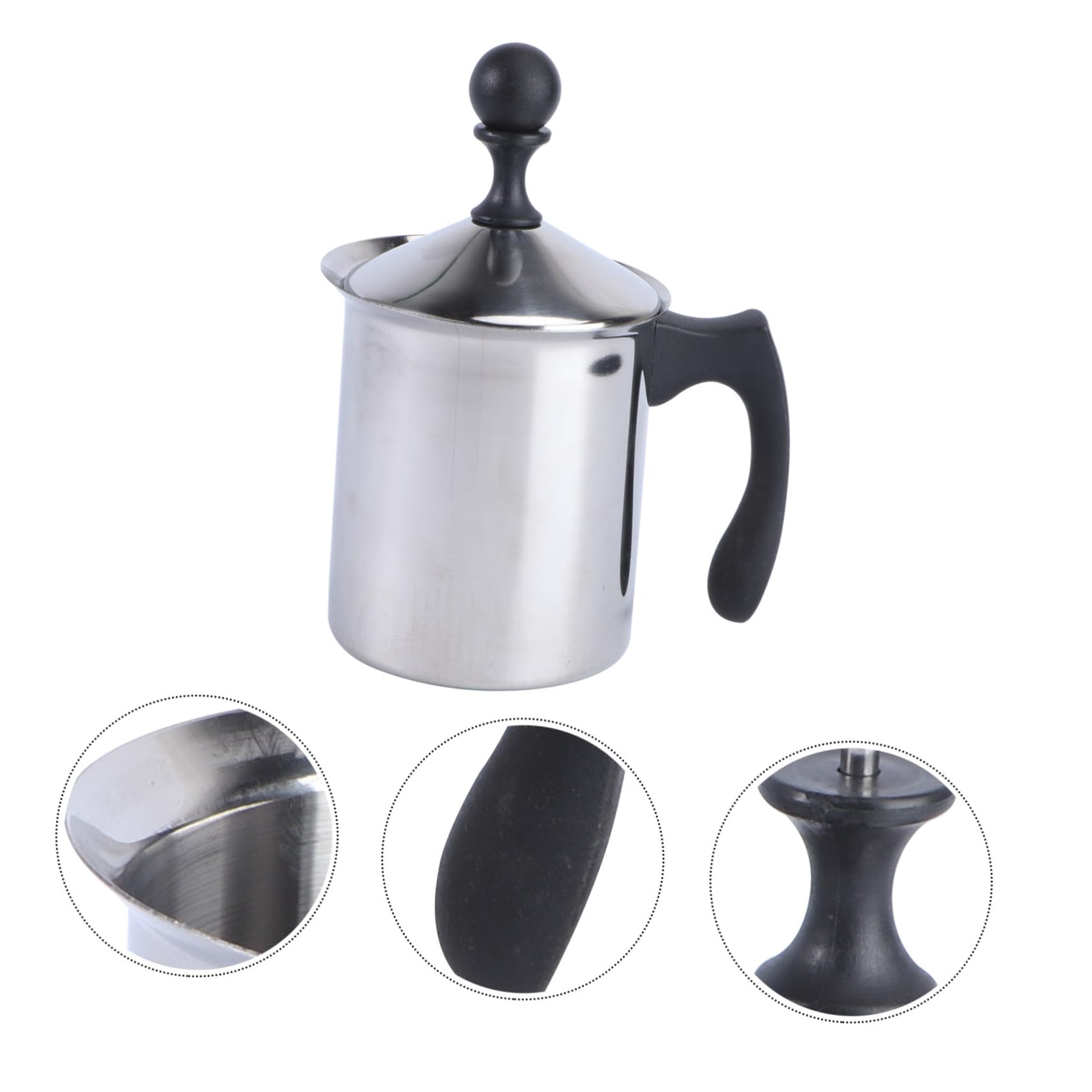 Sosoport Espumador de Leche Manual Acero Inoxidable Batidor de Leche Doméstico para Café y Capuchino para Cocina