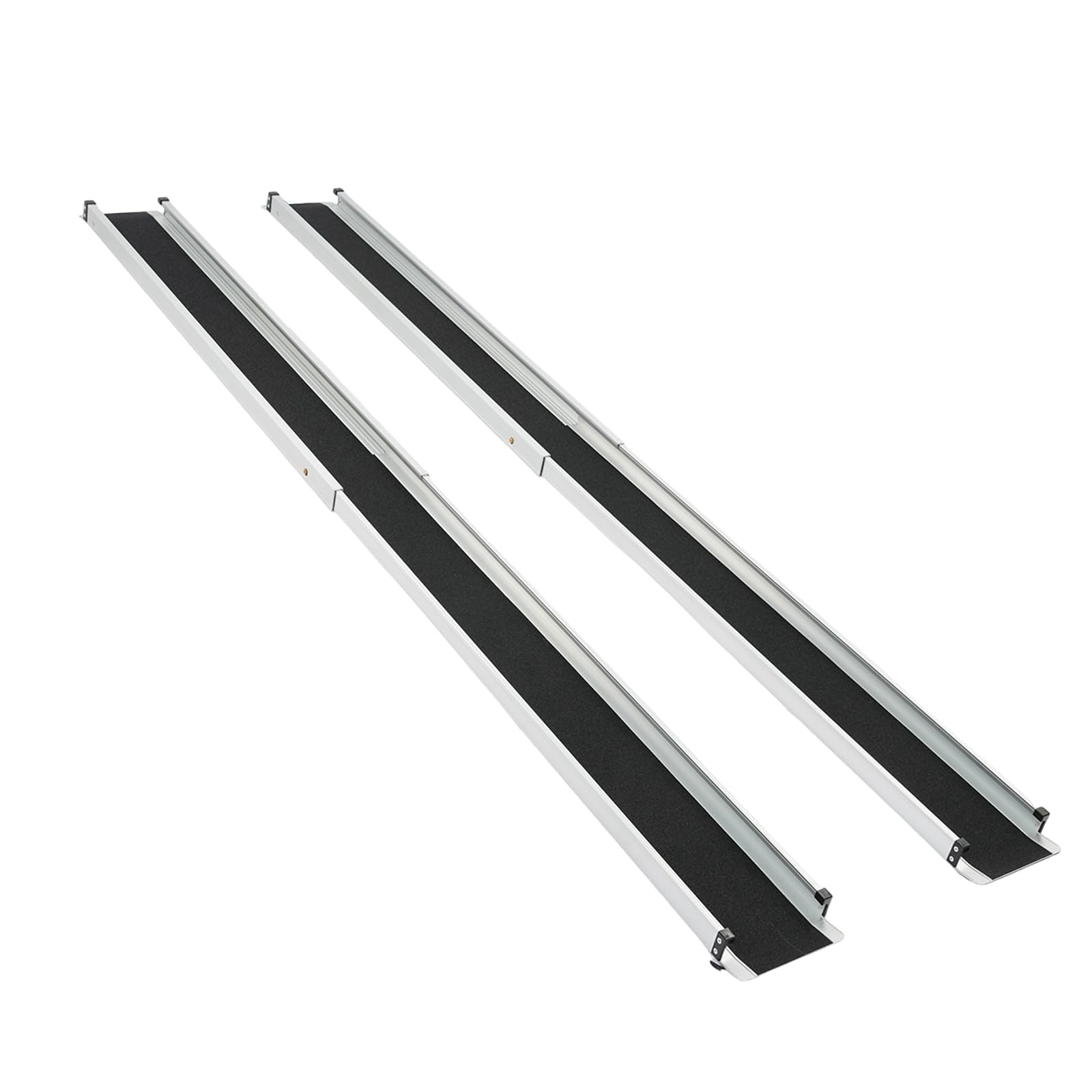 Rampas telescópicas para sillas de ruedas, de aleación de aluminio con capacidad de carga de 300 kg, negro y plateado, para silla de ruedas, escalones y ayudas de movilidad como bicicletas scooter