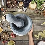 EZAHK-Stone-Mortar-and-Pestle-Set-for-SpicesMasher-Khalbatta-Kharal-Mixer-Natural-Traditional-Grinder-and-Musal-Well-Design-for-Kitchen-Home-Herb-85-in-Kitchen-Tools