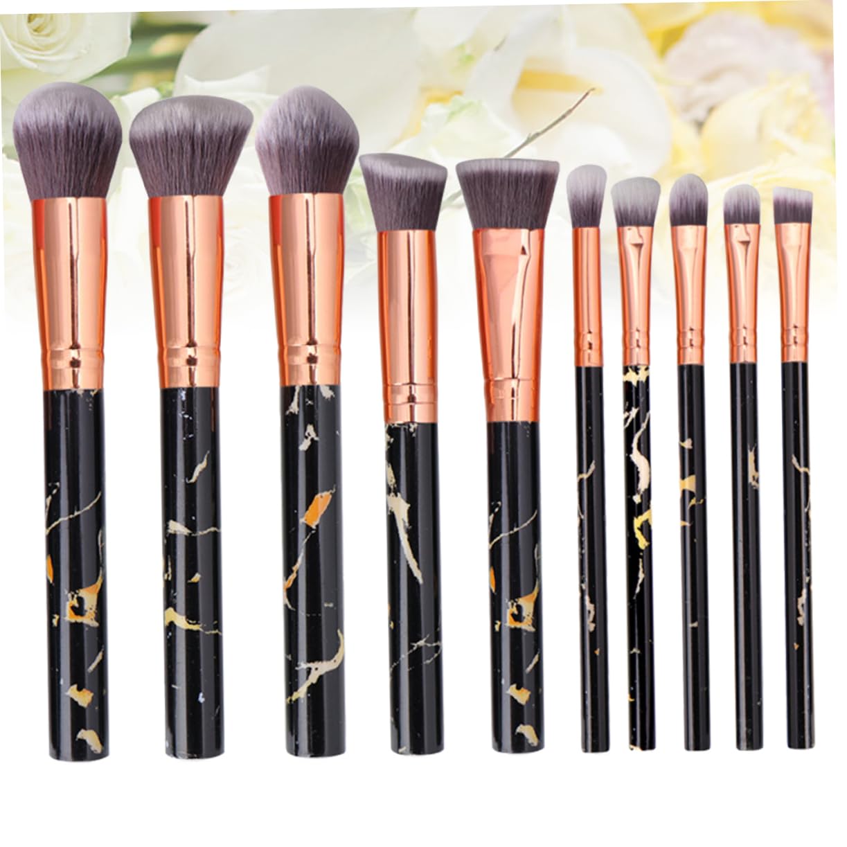 Healeved Set Di 30 Pennelli Per Il Trucco in Assortiti Con Motivo Marmorizzato Manico in Plastica Per Donna Kit Di Pennelli Per Cosmetici in Nylon Per Uso Quotidiano