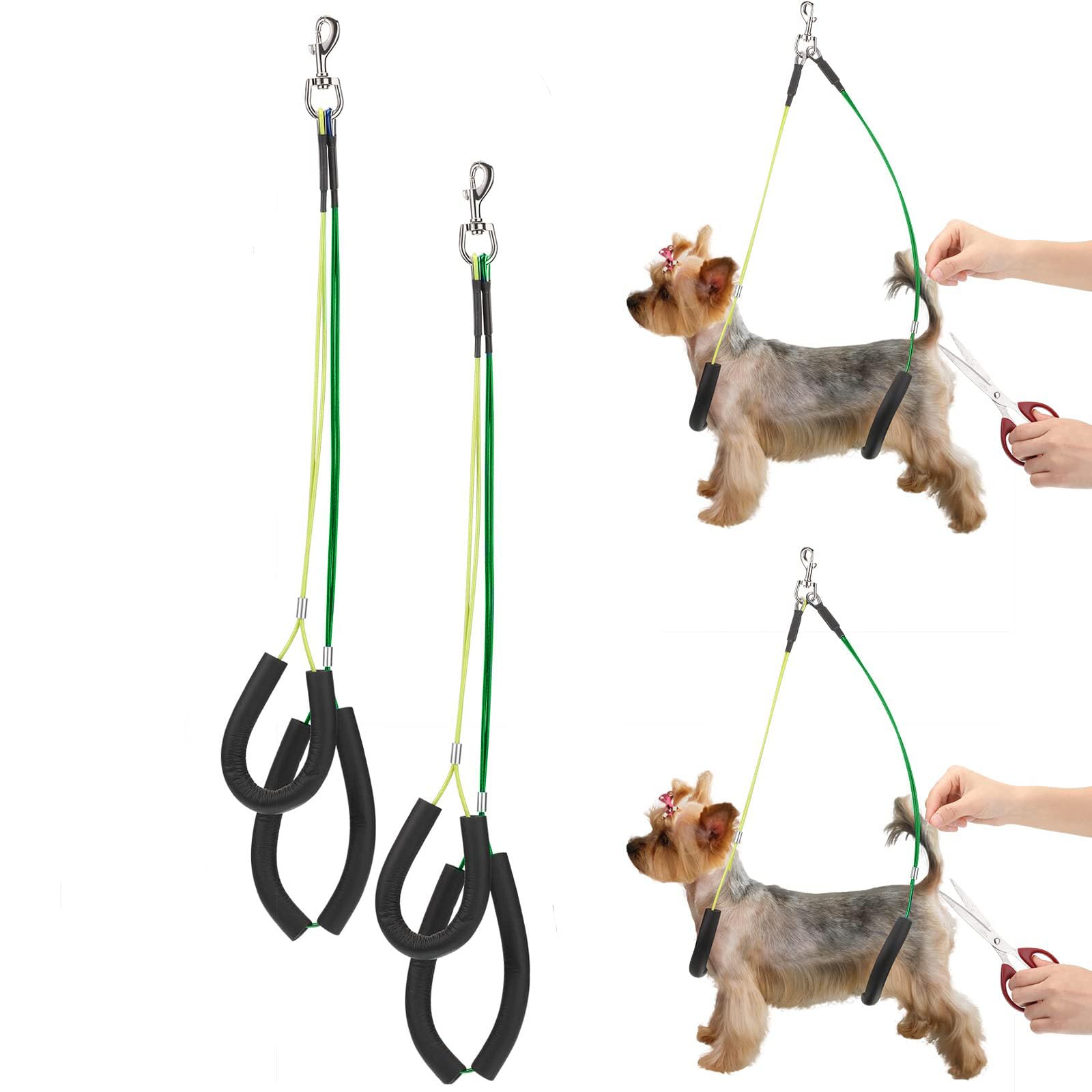 2 Set No Sit Haunch Holder for Dog Grooming Table Dog Grooming Harness Adjustable Grooming Loop Noose Grooming Table Arm for PET Bathing and Grooming