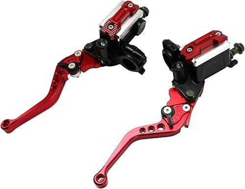 Miniatura 2 de Palanca universal de embrague de freno hidráulico CNC de 78 pulgadas de 0.866 in, bomba doble maestra, con interruptor de advertencia, soporte de