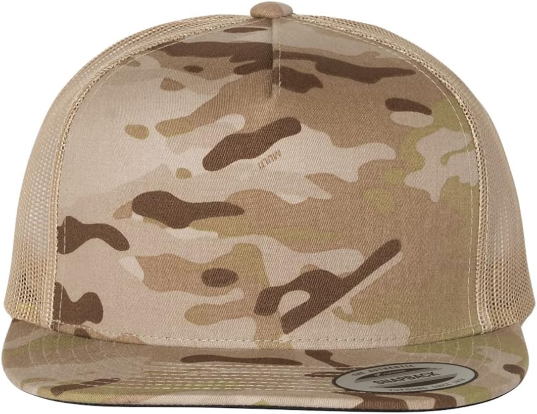 Yupoong YP Classics 6006 High Profile Flat Visor Snapback Trucker Hat - Blank, Bulk Caps
