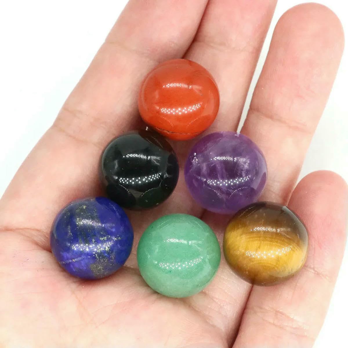 16 mm Mini-Kristallkugel, Naturstein, Kugel, Heimdekoration, Taschen-Edelstein, Reiki-Heilquarz, Amethyst, runde Perle, Mineralprobe, Rosenquarz, 50 Stück
