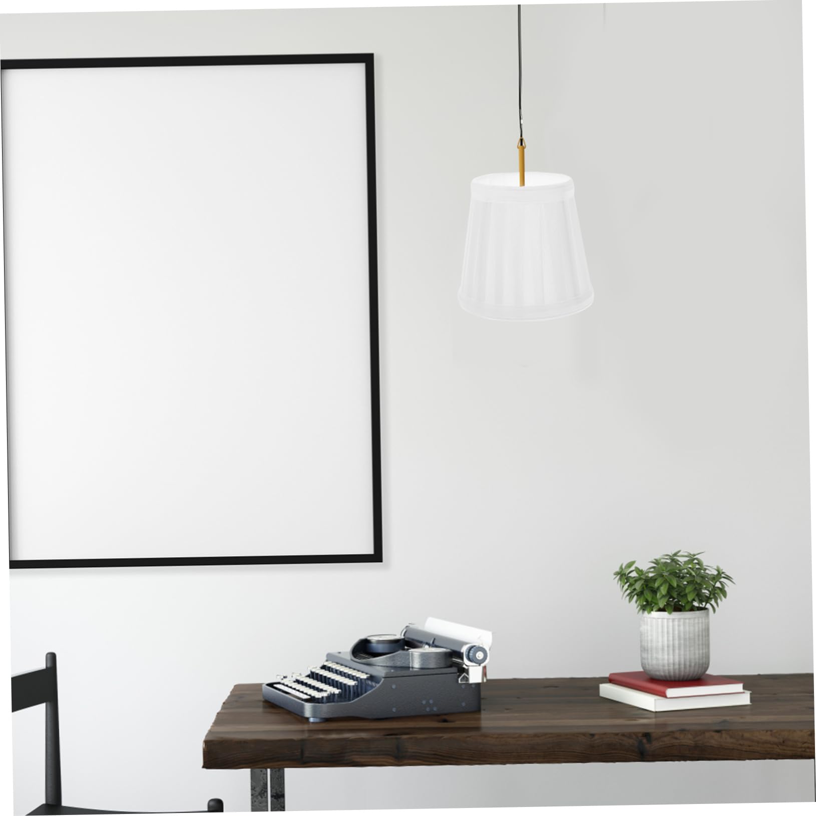 Pantalla de Tela Color Claro Desmontable para Lámpara de Escritorio y Pared | Apta para Mesa y Aplique, Estilo Simple y Delicado, Hierro y Tela, Biblioteca o Obsequio de Inauguración