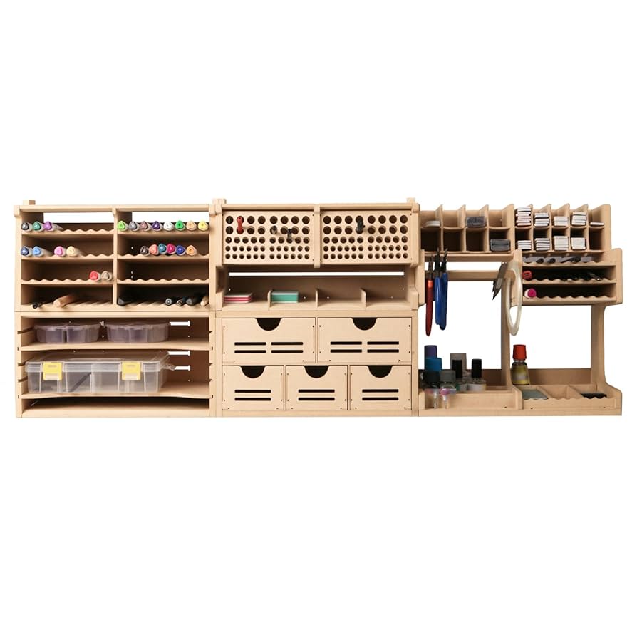Bucasso 模型用棚 Bucasso Wooden Model Kit Tool Organizer Storage Rack, Paint